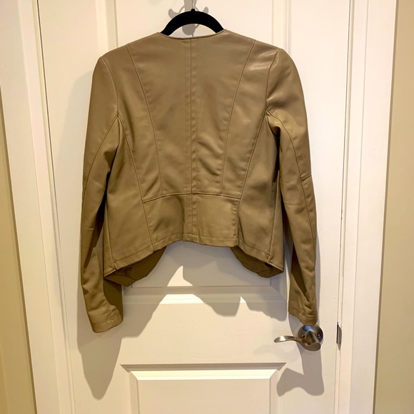 Tan faux leather jacket - Picture 3 of 3